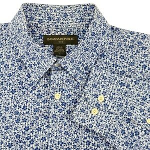 Banana‎ Republic Mens Floral Print Long Sleeve Button Down Shirt Size L